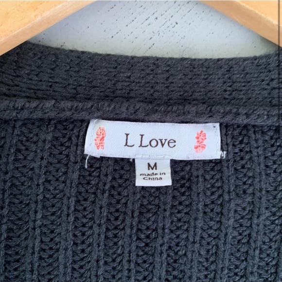 L. Love Open Front Sweater Cardigan - Picture 3 of 7